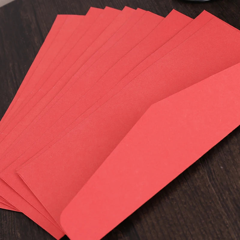 Simple Red Vintage Envelopes – 10 pcs