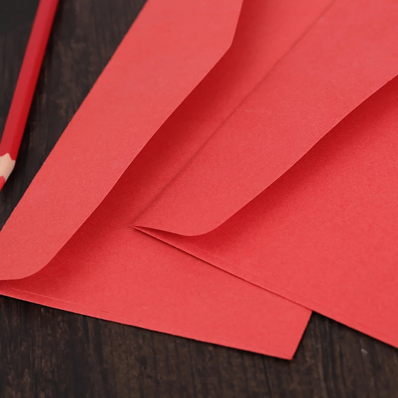 Simple Red Vintage Envelopes – 10 pcs