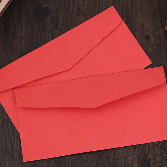 Simple Red Vintage Envelopes – 10 pcs