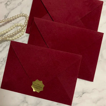 Luxury Velvet Envelopes – 50 pcs + 50 gold stickers
