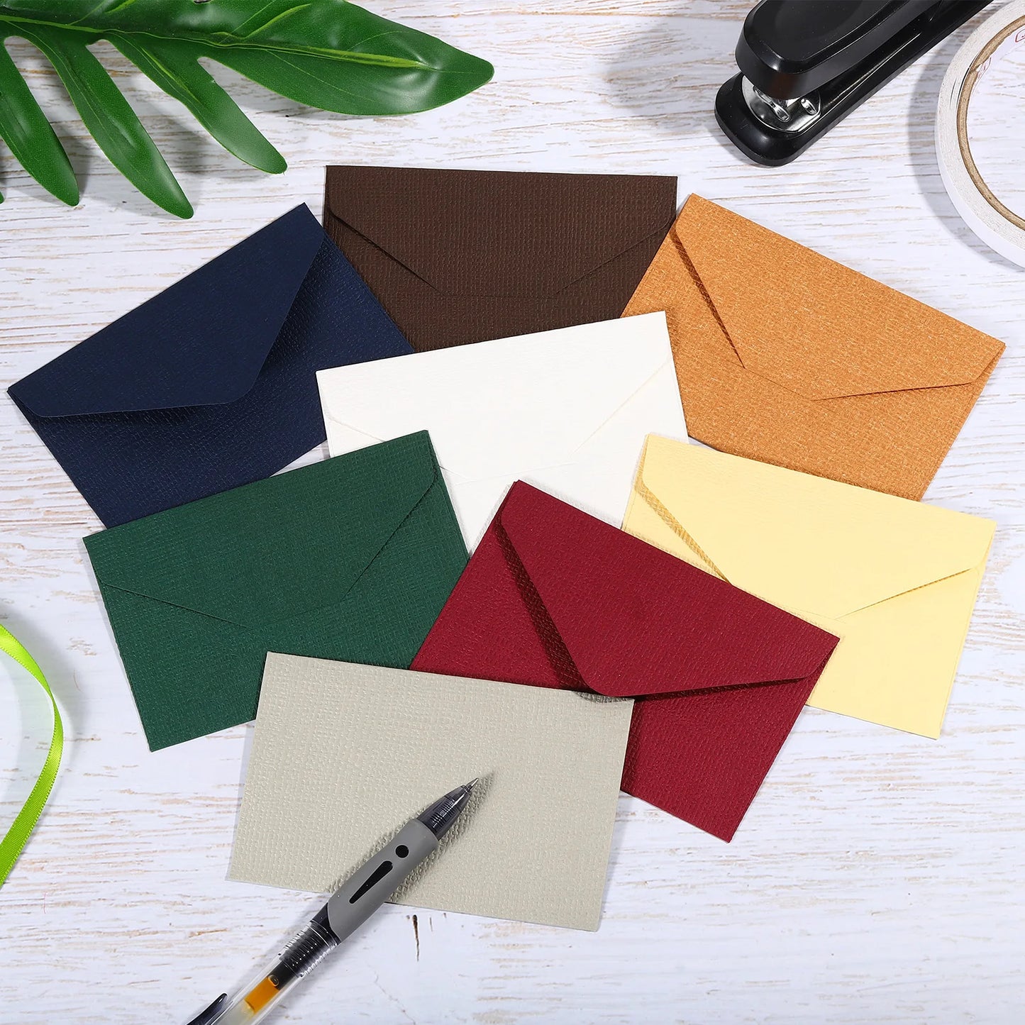 Linen Textured Mini Envelopes – 20 pcs