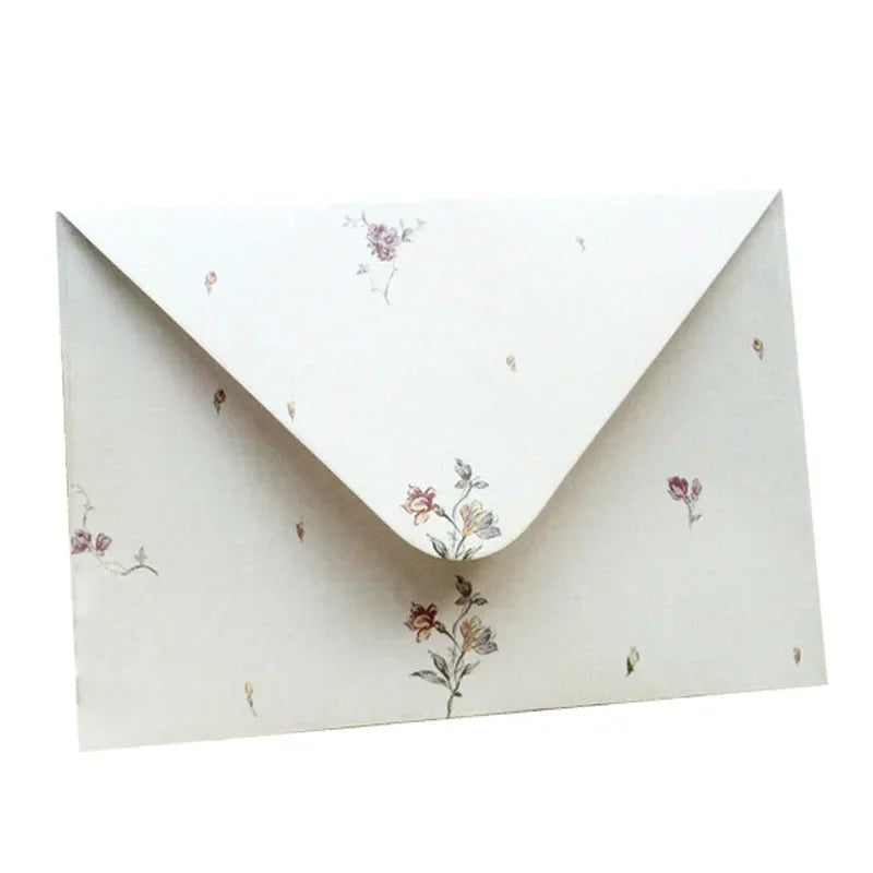 Retro Rose Floral Envelopes – 10 pcs