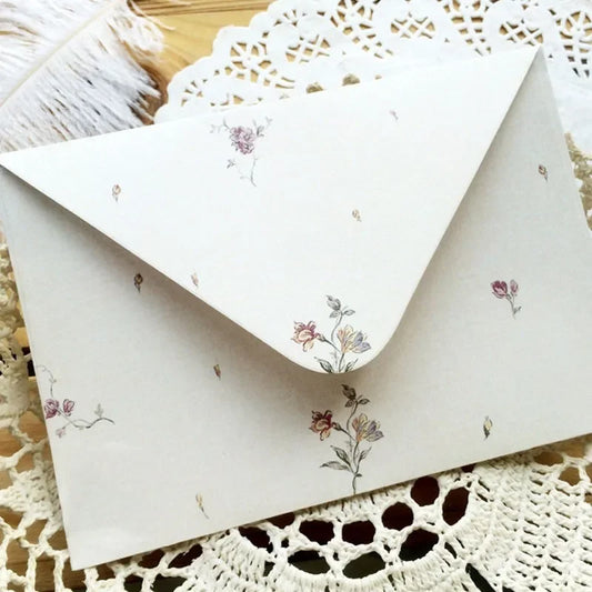 Retro Rose Floral Envelopes – 10 pcs