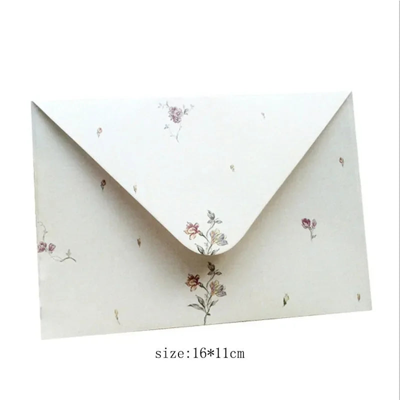 Retro Rose Floral Envelopes – 10 pcs