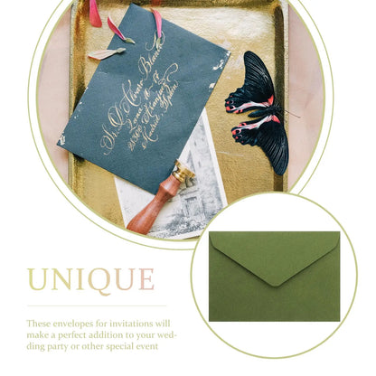 Vintage Green Envelopes – 40 pcs